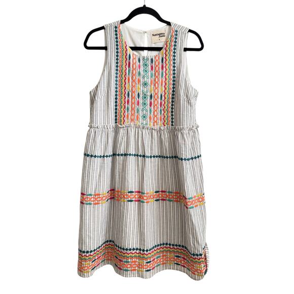 Savanna Jane Boho Sleeveless Embroidered Lined Dress Summer Spring S - Picture 10 of 12